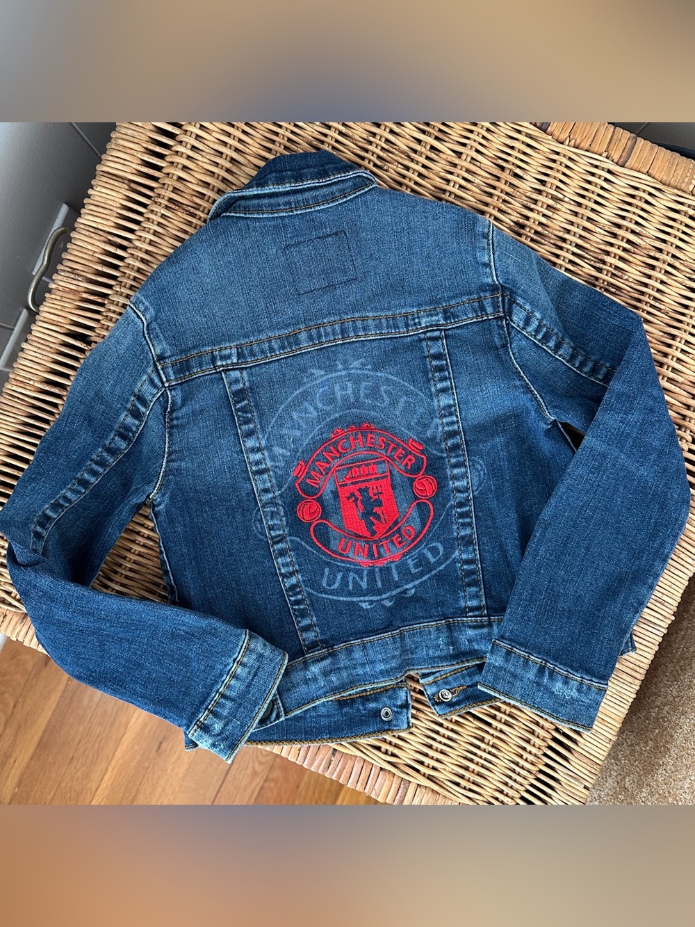 Kids Manchester United True Religion Denim Jacket Size 5